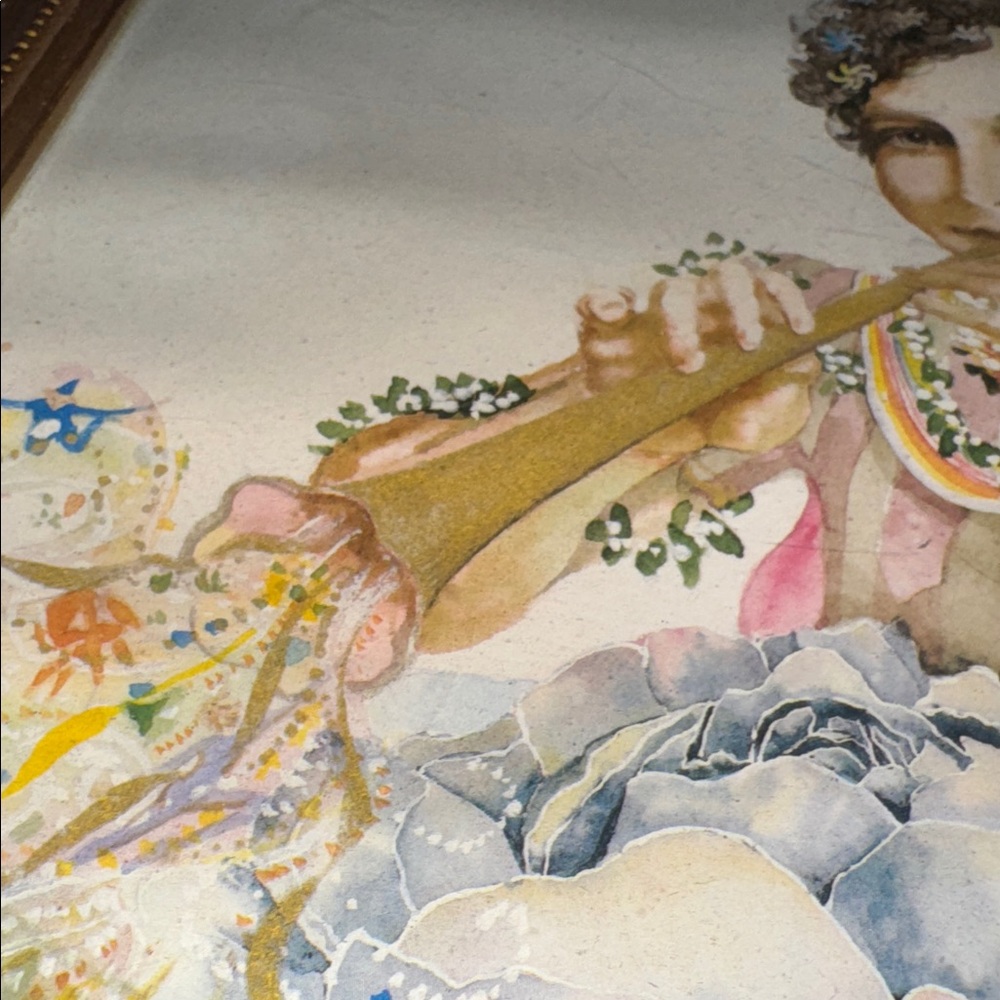 Art Nouveau watercolor painting of a figure playing a horn. - Picture 10 of 11